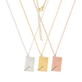 18K Gold Plated Stainless Steel Love Letter Sliver Chocker Envelope Blank Locket Pendant Necklace for Ladies