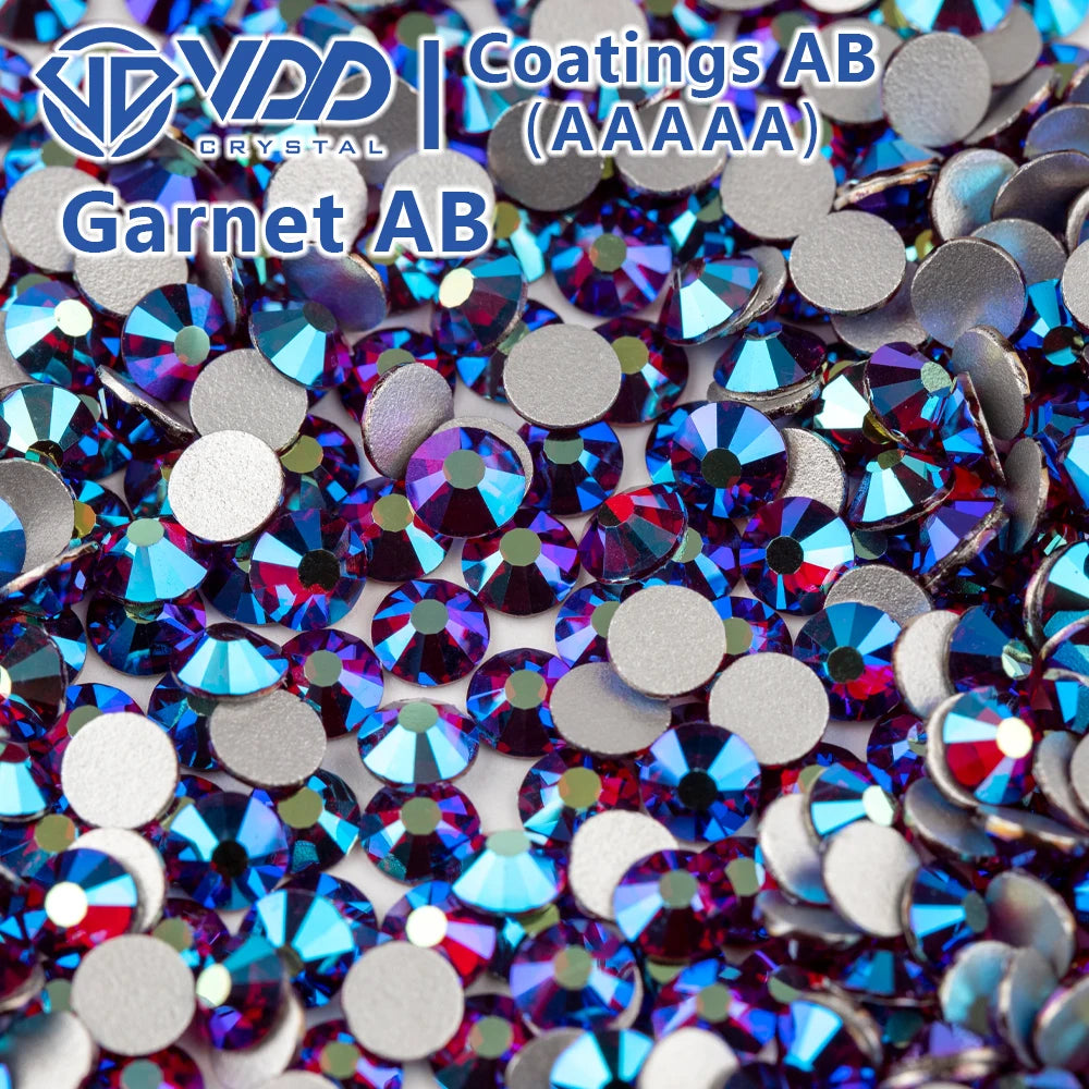 VDD 096 Garnet AB SS4-SS30 Glass Rhinestones Crystals Glitter Strass Flatback Stones for Nail Art DIY Craft Decorations
