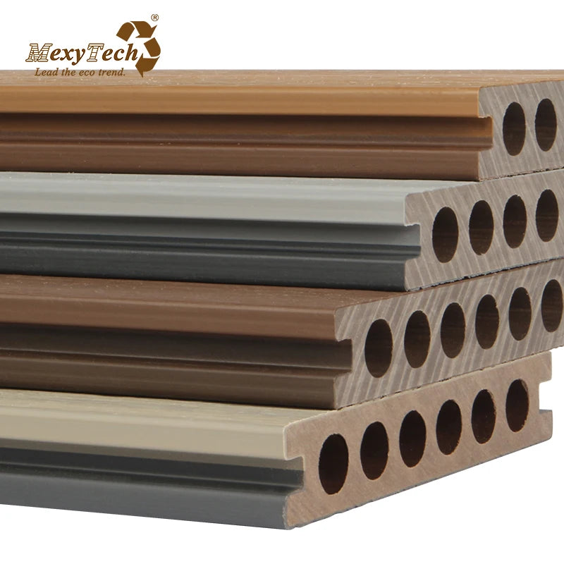 Bicolor Co-Extrusion Weather Resistant Outdoor Composite Flooring Contemporary Design Environmental Protection Decking Board