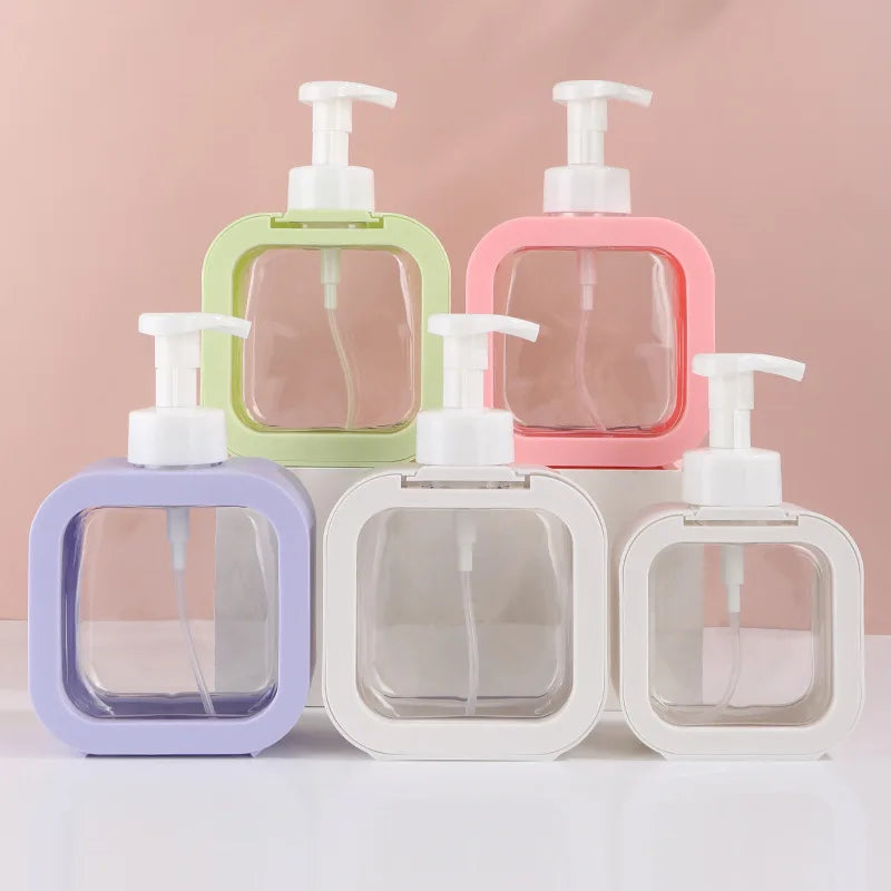 300ml 500ml PET White Plastic Foam Pump Shampoo Bottle Hand Wash Soap Dispensers Empty Facial Cleanser Pressing Pump Sprayer