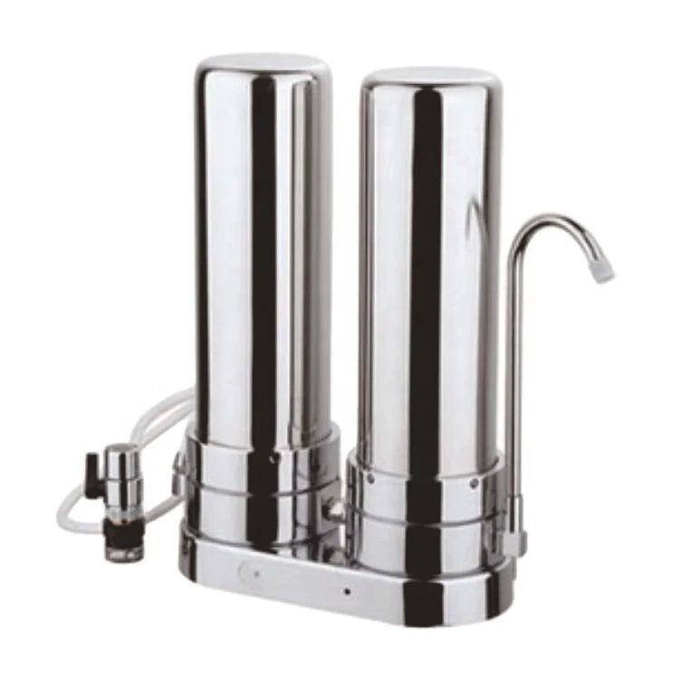 2 Stages Countertop Stainless Steel SUS Water Filter Double Stage Water Purifier MegaBDM
