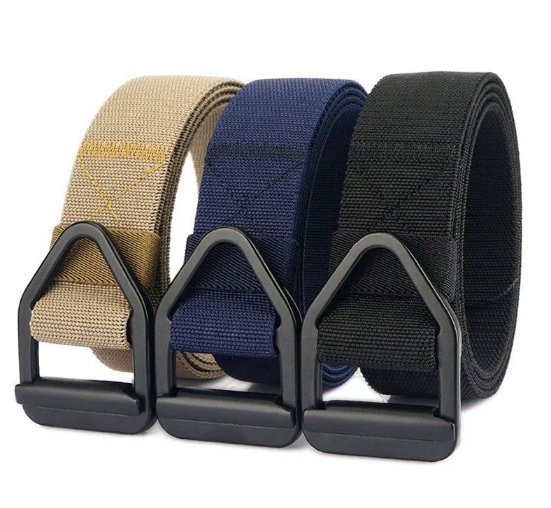 2025 Wholesale Unisex Versatile Casual Outdoor Tactical Woven Fabric Polyester Elastic Nylon Belt With Adjustable Buckle