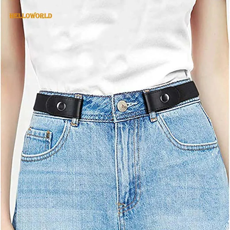 Easy Belt Without Buckle Free Mens Belts for Women Waist Ceinture for Femme Elastic Stretch Jeans Hidden Invisible Secret Kid