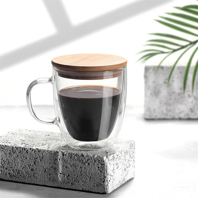 Sublimation Blank Glass Cup Heat Resistant High Borosilicate Espresso Coffee Mug Glass Cup with Handle