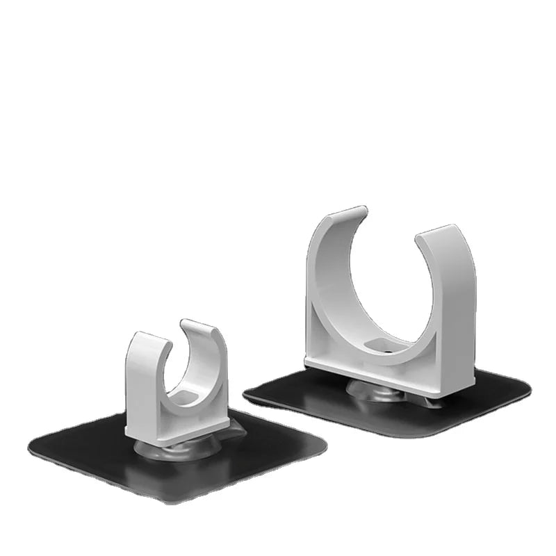 PVC Plumbing Fittings White Pipe Clip Water Pipe Card Holder Free Punch Glue Sticker Pipe Card Set 20_25_32_40_50mm