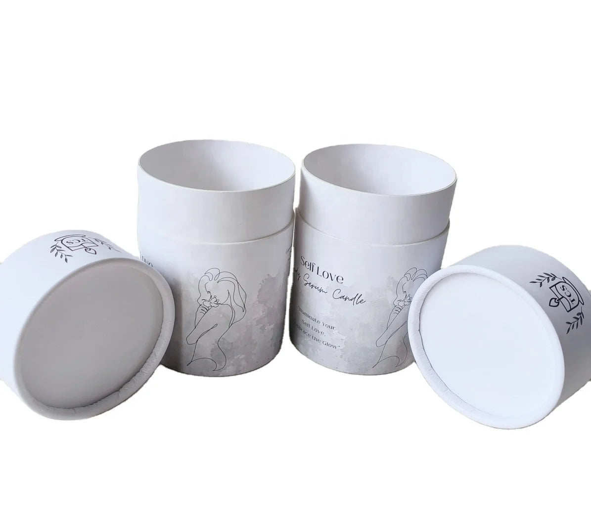 Eco-friendly Facial Mask Kraft Cardboard Round Container Biodegradable Cream Cylinder Tube Customized Cosmetics Paper Jar