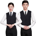 AI-MICH Customize Logo Woven Hotel Restaurant Overalls Vest Internet Cafe Cashier Front Desk Billiards Horse Clip Uniform