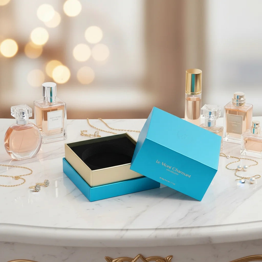 Customize Color Design 3mm Cardboard Box Magnetic Closure Sponge Lined Velvet Foam Skin Care Cream Cosmetic Gift Packaging