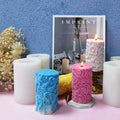Customize 3D Rose Flower Cylinder Cake Molds Scented Candle Resin Rubber Candle Silicone Mold