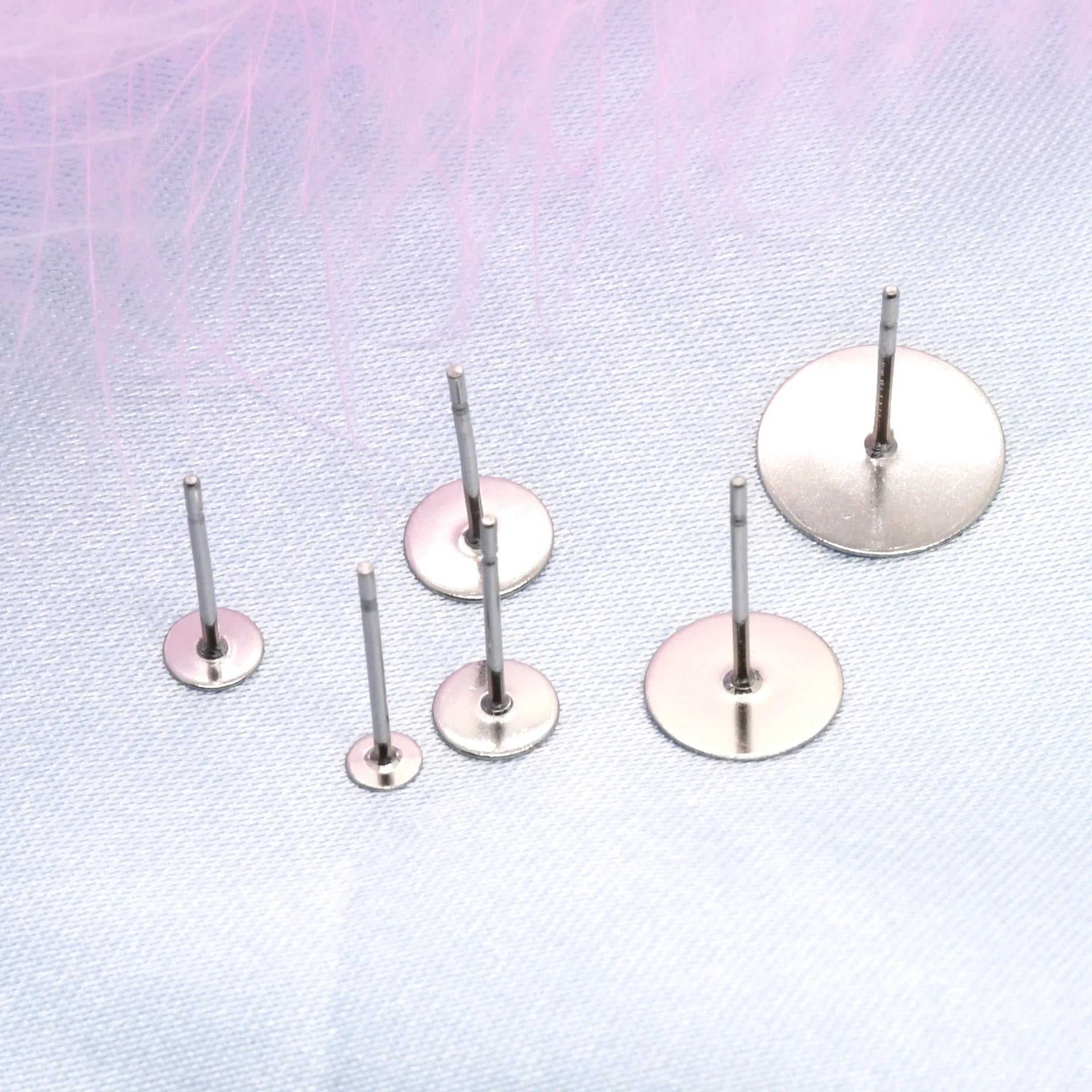 200PCS~500PCS/bag 3mm~12mm Stainless Steel Earring Studs for Handmade DIY Jewelry Earrings Materia Semi-Finished Accessories