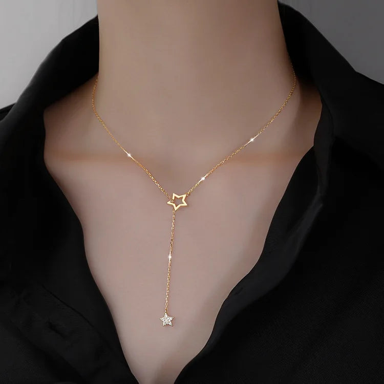 Fashion Jewelry Star Pendant Necklaces Diamond Star Necklace Jewelry for Women