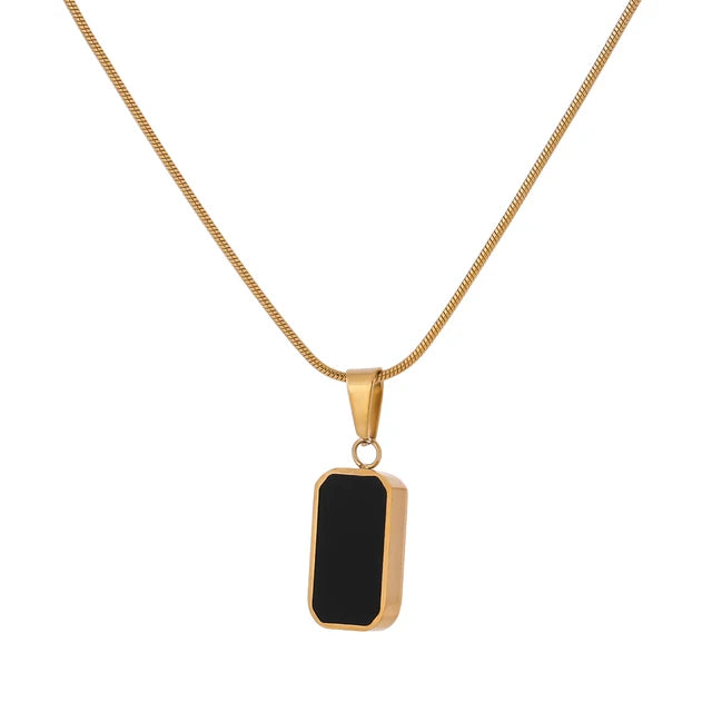 JINYOU 1408 Elegant Temperament Double Sided Trendy 18 K Gold Plated Enamel Natural Shell Snake Gold Chain Jewellery  Necklace