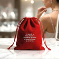 Wholesale Customized Logo Printed Velvet Bag Jewelry Pouch With Double Drawstring