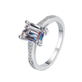 D Color 2 Carat 925 Sterling Silver VVS1 Radiant Emerald Cut Moissanite Ring Factory Wholesale Women's Gifts