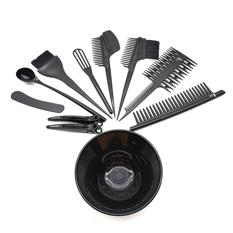 Hair Dye Equipment Durable Pin Tail Reusable Hair Tint Brush Set Hair Dye Set Coloring Tools Kit