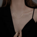 2025 New Simple French Bead Tassel Y Long Luxury Necklace for Women