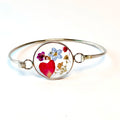Women's Pressed Flower in Resin Charm Bracelet Wholesale  Fashion Jewelry Dried Flowers Bangles with Amber for Gifts Parties