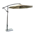 FEAMONT 2.7m Luxury Adults' Patio Garden Umbrella Green Pongee Fabric Waterproof UV Printed Beach Parasol Banana Aluminum Style