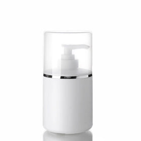 Round White Empty 250 ml 300ml 400ml 500ml Large Lotion Pump Bottle Plastic HDPE PP Plastic Hair Conditioner Shampoo Bottles