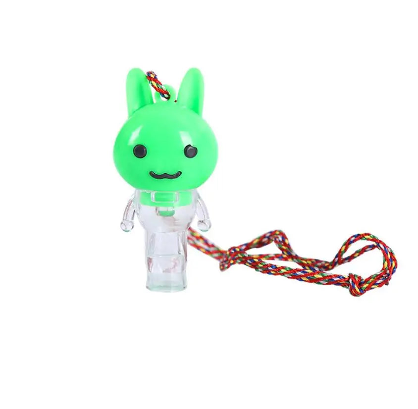 Flashing Whistle Necklace Animal Rave Neon Party LED Light up Noise Maker with Lanyard  Glow Activities Holiday Birthday Favors