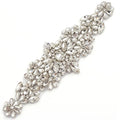 Wholesale Hot Sale clear Rhinestone Heat Transfer on Patch Flower Sash Rhinestone Applique Belt for Bridal Dress