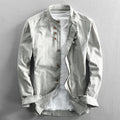 Linen Cotton Shirt for Men Luxury Quality Men's Casual Linen Shirt Retro Slim Cotton Linen Shirt Soft and Comfortable