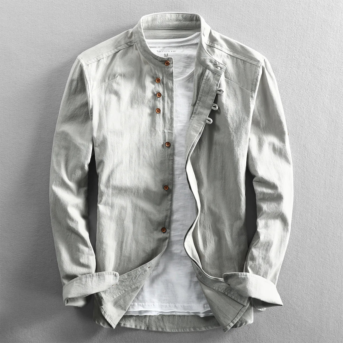 Linen Cotton Shirt for Men Luxury Quality Men's Casual Linen Shirt Retro Slim Cotton Linen Shirt Soft and Comfortable