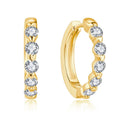 YILUN Handmade Yellow Gold Plated Cubic Zirconia Jewelry 925 Sterling Silver Hoop Earrings for Women