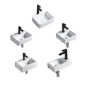 Customized Modern Rectangular Wall Hung Mounted Ceramic Bathroom Sink with High Temperature Fired Glazing for Villa Use
