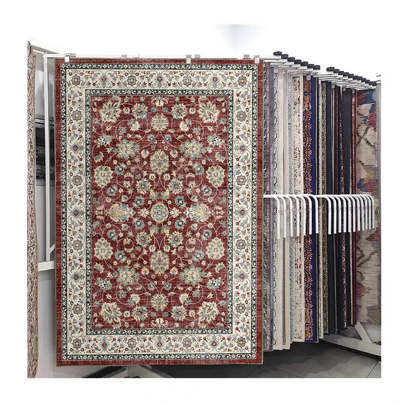 Large Size Vintage Non-slip Floor Mat Bohemian Machine Made Soft Pile Area Rug for Home Washable Living Room Carpet
