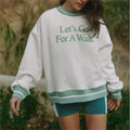Fashion Sport Wear Loose Casual Neck Long Sleeved Sweatshirt Color Blocking Ribbed Letter Print Embroidery Terry Winter Hoodie