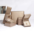 PU Leather Brushed Jewelry Box Pu Jewelry Ring Necklace Earrings Packaging Factory Wholesale for Wedding and Engagement BT201