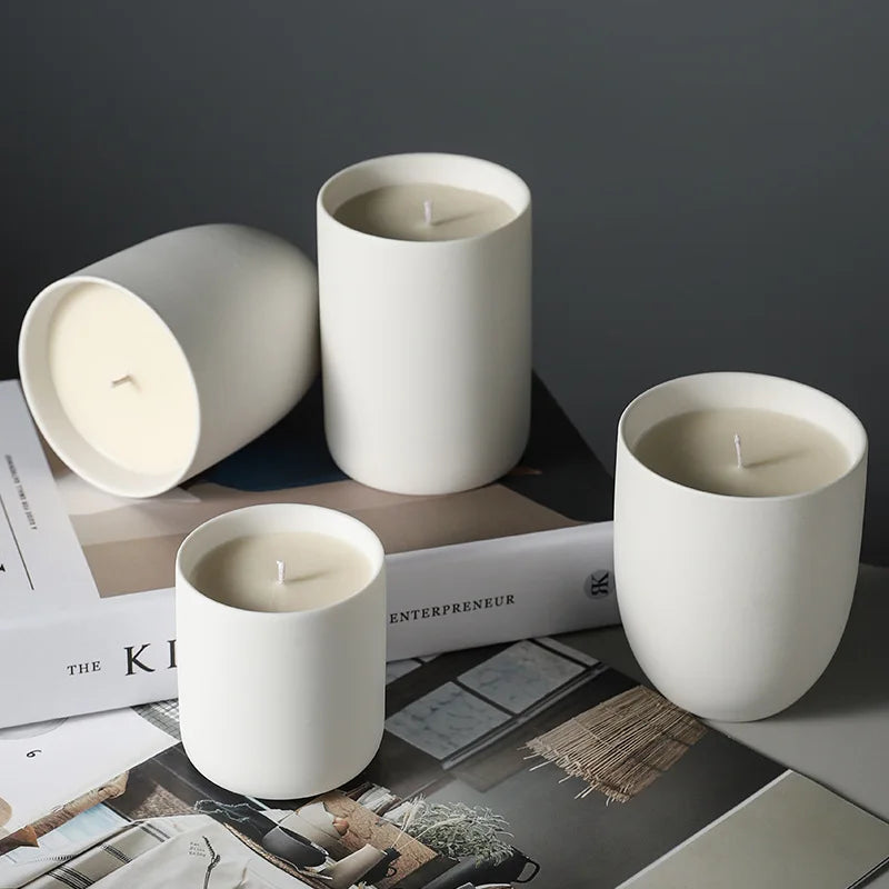 Ceramic Custom Stoneware Glass Candle Holders Elegant Lantern Jars for Home Decoration for Christmas