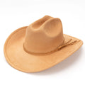 2025 New Western Cowboy Hat Suede Warped Edge Men Women Outdoor Travel Hat Ethnic Cowboy Hat