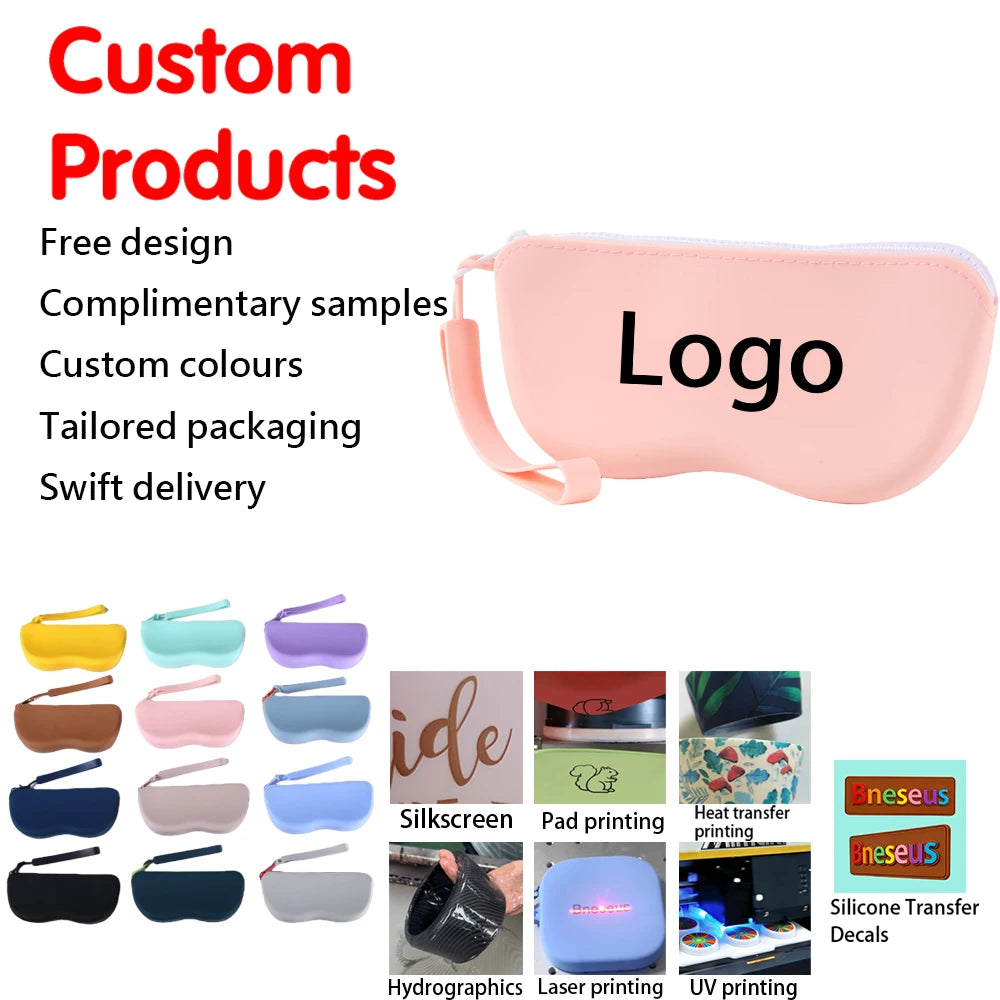 Eco-friendly Silicone Sunglasses Case with Zipper OEM and ODM Customizable Protective Eyewear Pouch
