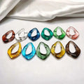 Wholesale 25*36mm Transparent Hollow Irregular Oval Pendant Acrylic Charm Dangle for Diy Necklace Earring Jewelry Accessories