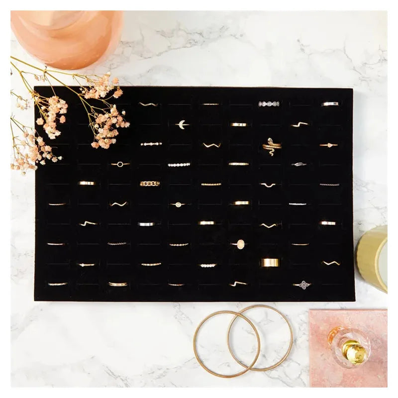 Custom Rectangle Black Foam Velvet Ring Display Trays Foam Insert for Jewelry Boxes
