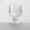 Mini High-foot Engraved 1 oz Small Wine Glasses Embossed Shot Glass Liquor Baijiu Glasses