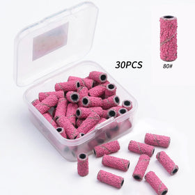 Wholesale 80/120/180/240 Grit White Red Colored 3.1mm Diameter Sanding Band Mandrel Nail Drill Bit for Nail Electric File