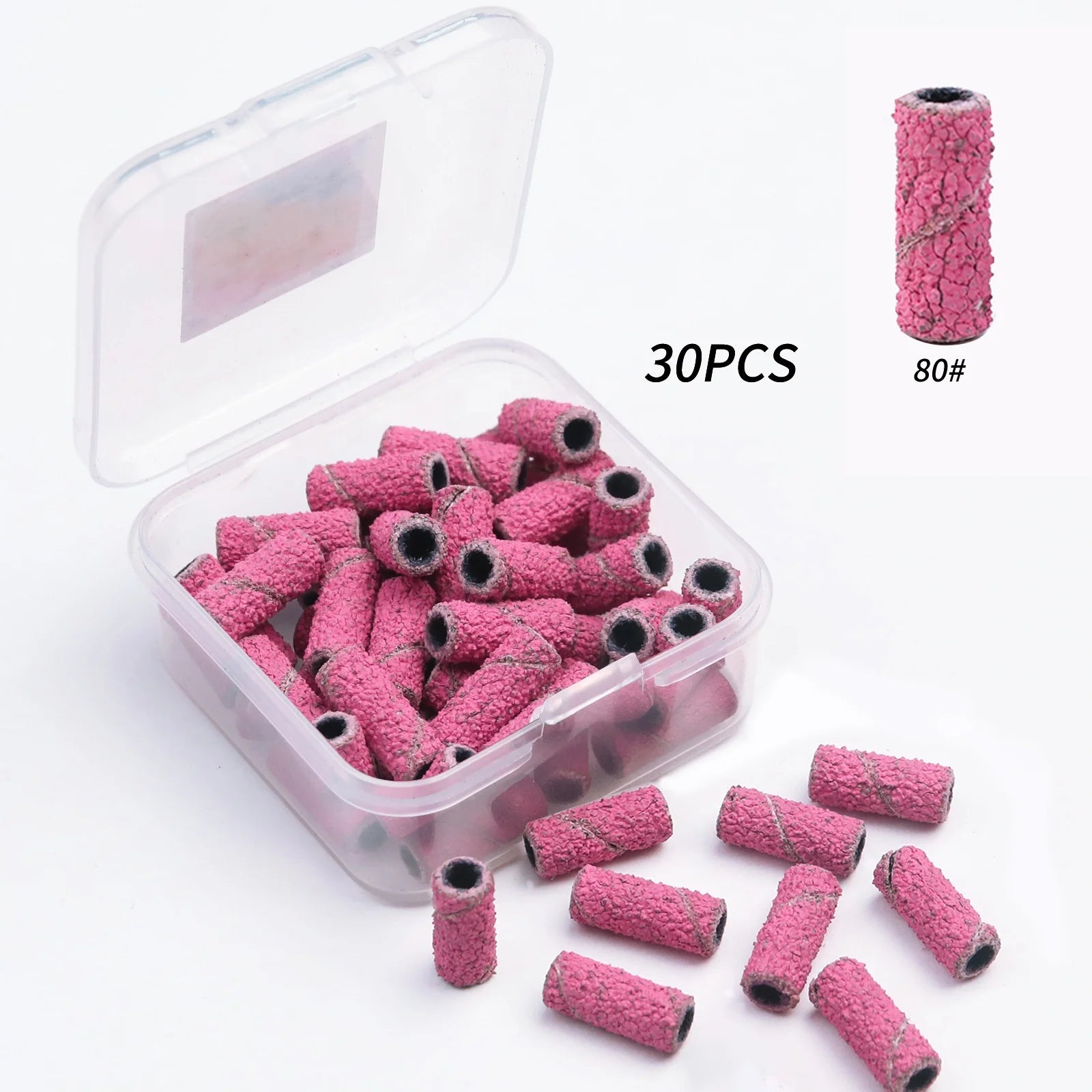 Wholesale 80/120/180/240 Grit White Red Colored 3.1mm Diameter Sanding Band Mandrel Nail Drill Bit for Nail Electric File