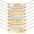 Factory Custom Stainless Steel Long Bar Pendant Necklace Multicolor Blank Link Chain Trendy Personalized Engraving Any Symbol