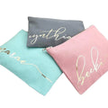 Wholesale Blank Bridesmaid Gifts Blank Reusable Cotton Canvas Makeup Pouches Cosmetic Bag With Golden Zipper