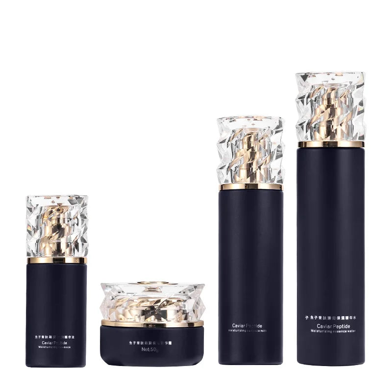 Custom logo High End 50g 50ml 100ml 140ml Glass Matte Dark Blue Thicken Glass Cosmetic Container Package Perfume Bottle