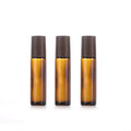 Wholesale Wood Grain Cover 3ml Tawny Ball Bottle 5ml Bead Essential Oil Bottle 10ml Sub Bottle 2ml Glass Perfume Bottle
