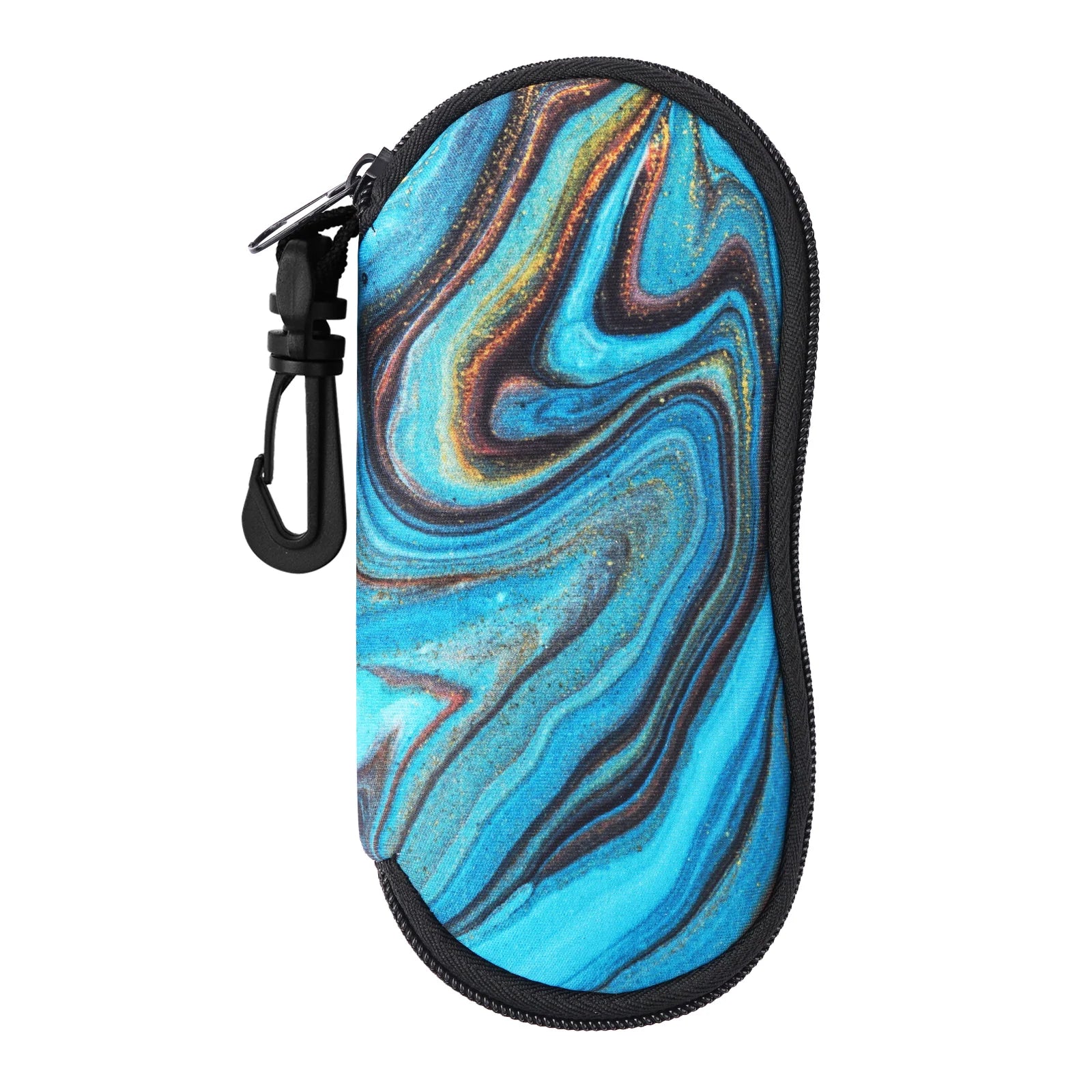 2021 Ultra Lightweight Neoprene Sunglasses Case with Zipper Soft PU and Microfiber Eyewear Pouch with Belt Clip