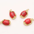Red Turquoise Charm Pendant Gold Plated Trendy Brass Jewelry Pendant