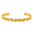 TRENDY Light Luxury Stainless Steel 18k Gold Plated Micro Inlay Zircon Star Moon Open Bangle Jewelry for Women