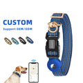 Blue Reflective Waterproof Air Tag Pet Collar Nylon Adjustable Tactical Training GPS Tracking Dog Collar with Airtag Holder