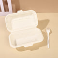 Manufacturer Disposable Cornstarch Clamshell Biodegradable Barbecue Box Cornstarch Food Container For Hot Dog Sausage Box