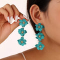 ZX-02 Designer Artificial Fashion Romantic Women Long Ear Jewelry Factory China Modern Three Flowers Stud Earrings for Girls